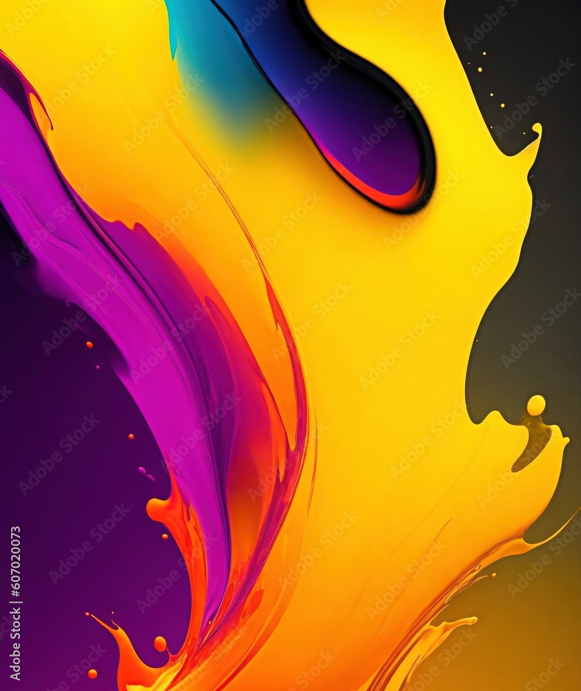 Aufkleber abstract background with vibrant colors and fluid shapes with generative ai technology