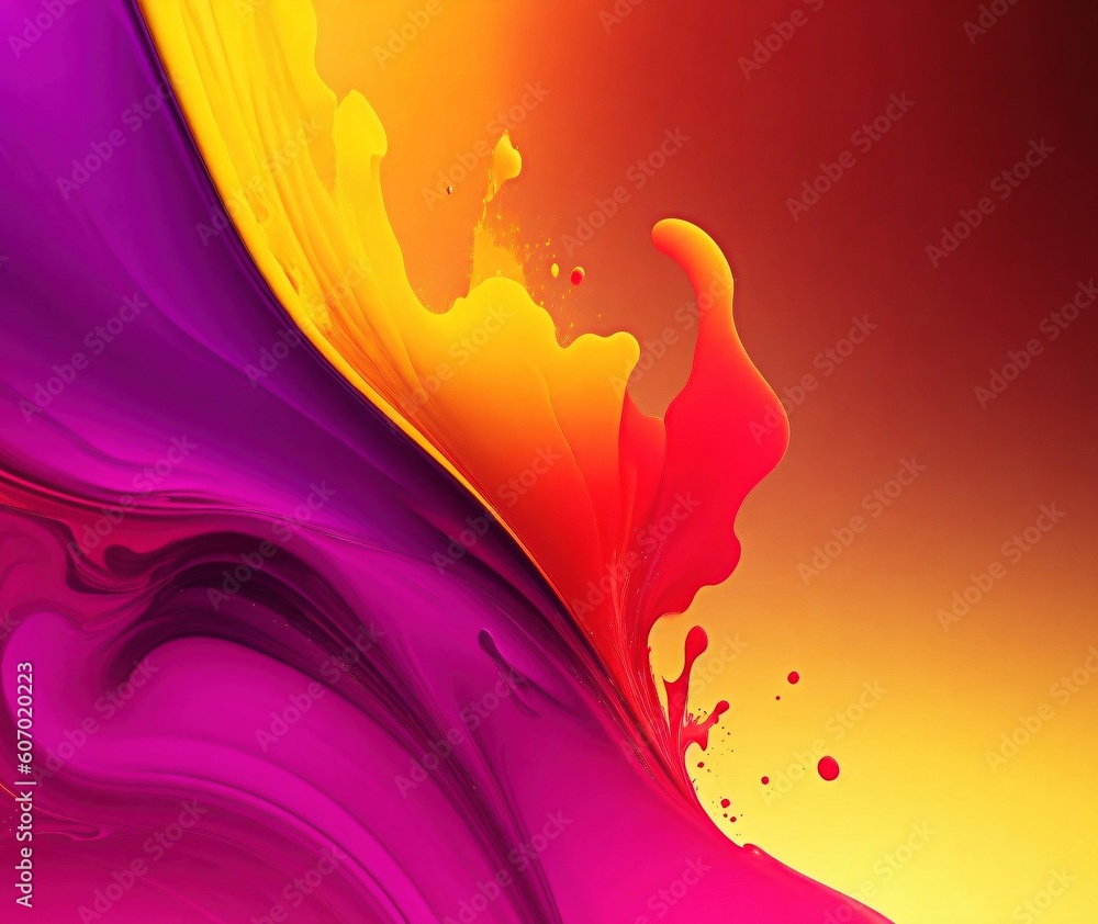 Aufkleber abstract background with vibrant colors and fluid shapes with generative ai technology
