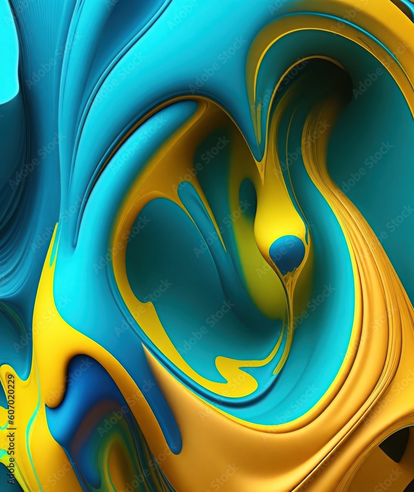 Aufkleber abstract background with vibrant colors and fluid shapes with generative ai technology