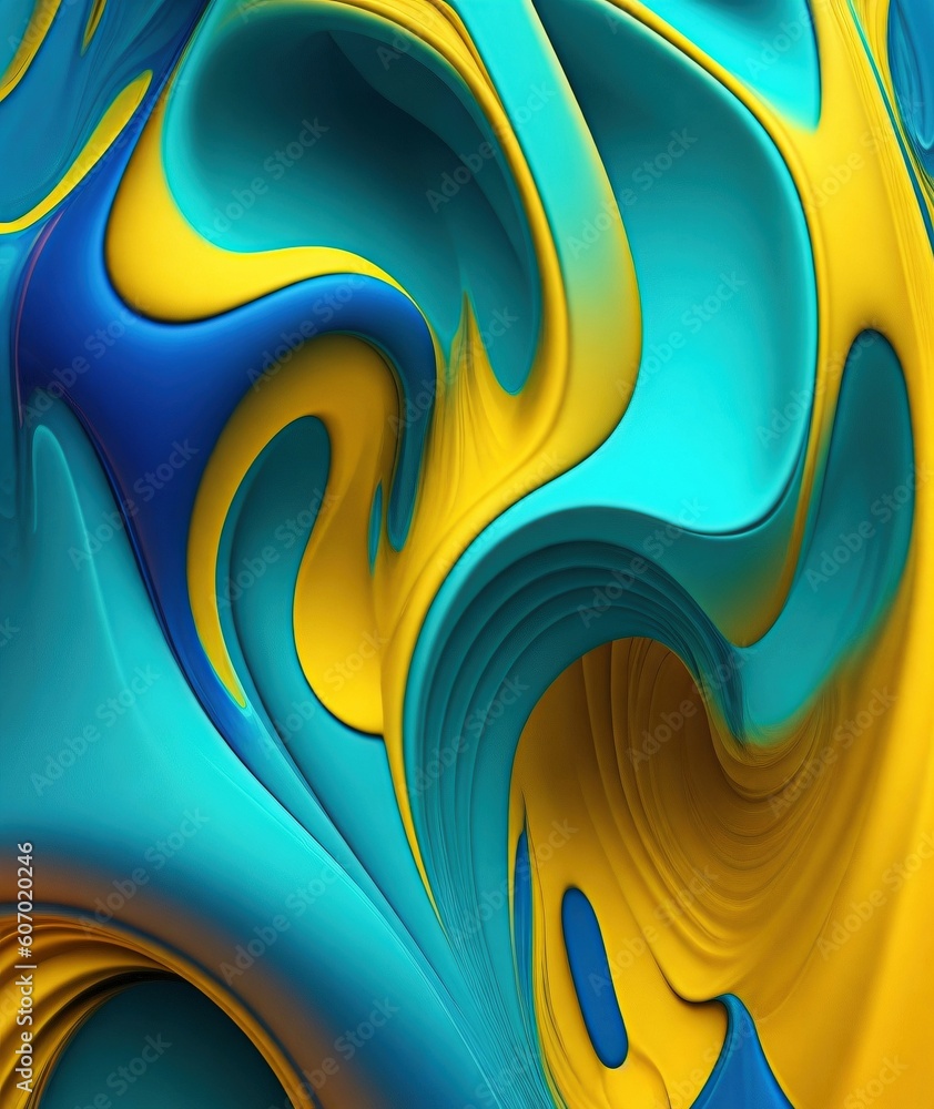 Aufkleber abstract background with vibrant colors and fluid shapes with generative ai technology