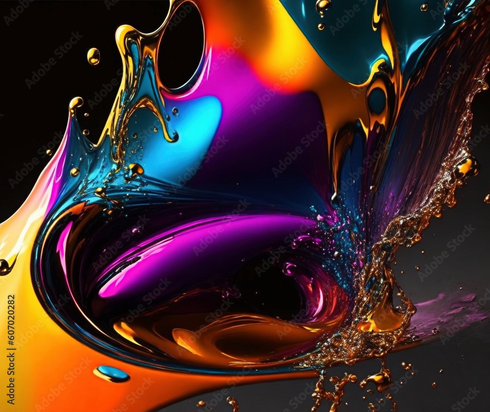 Aufkleber abstract background with vibrant colors and fluid shapes with generative ai technology