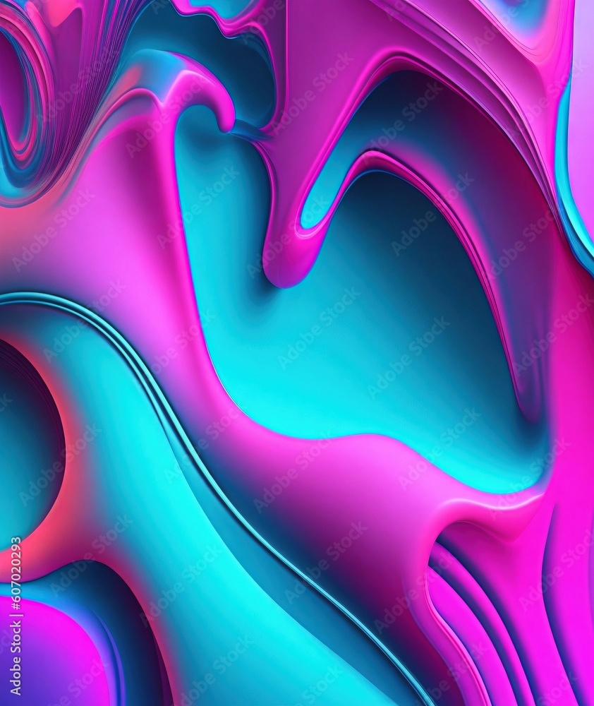 Poster abstract background with vibrant colors and fluid shapes with generative ai technology
