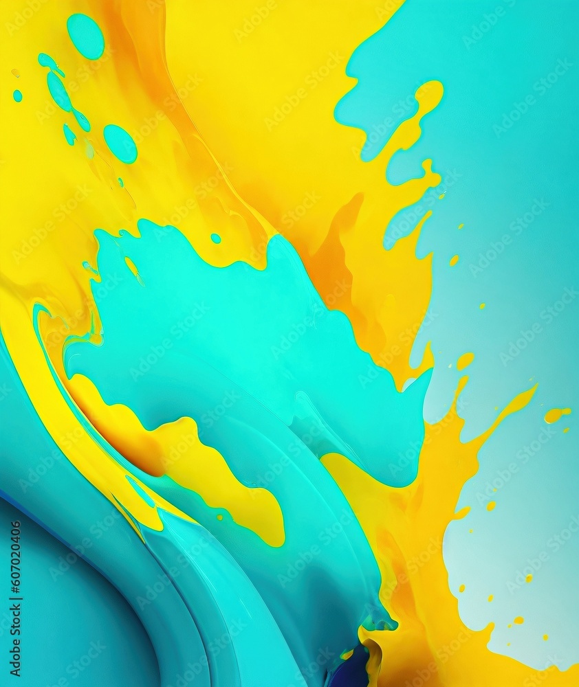 Poster abstract background with vibrant colors and fluid shapes with generative ai technology