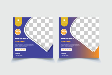 new product sale social media post design and promotional web banner template