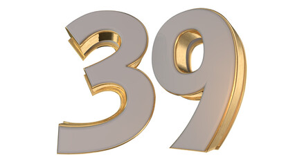 Obraz premium gold 3d number 39