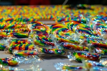 Closeup of candies in a market