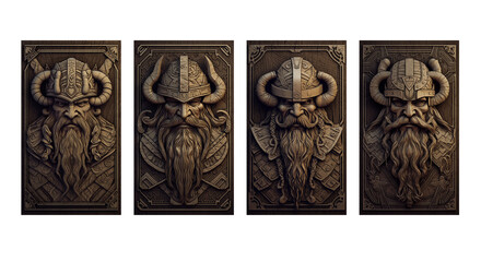 Viking-themed Playing Cards Back Design - Norse Warriors, Generated AI