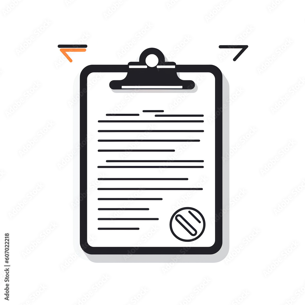Poster generative ai clipboard with text document and approved stamp on it. vector illustration in flat sty