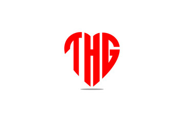 THG heart or love group logo design template element vector suistable for business medical