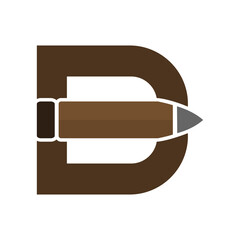 letter D pen logo