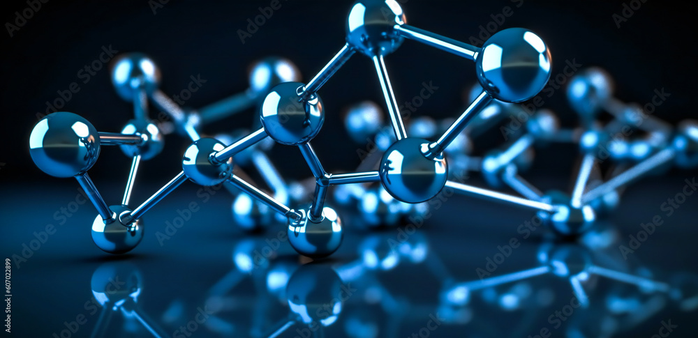 Aufkleber molecular abstract structure. created with generative ai technology.