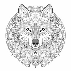 Fototapeta premium animal, wolf, head, vector, dog, tattoo, wild, illustration, lion, cartoon, tiger, cat, wildlife, face, mammal, beast, black, mascot, symbol, drawing, predator, silhouette, nature, tribal, fur