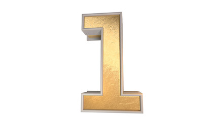 3d gold number 1