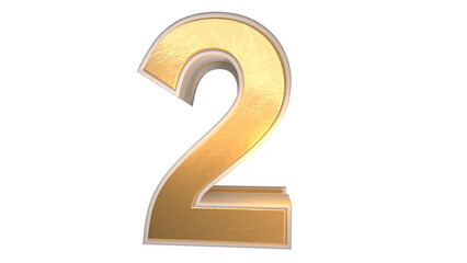 3d gold number 2