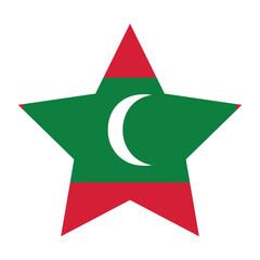 Maldives flag in shape. Flag of Maldives in shape.