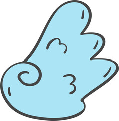 Fototapeta premium Cute simple angle wing hand drawing doodle cartoon outline