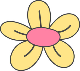 Cute simple flower hand drawing doodle cartoon outline