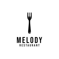 Fork Piano Live Music Concert for Cafe Restaurant Pub Nightclub logo design