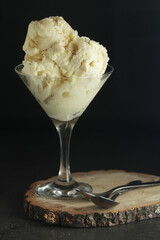 Ice cream scoops in an ice cream bowl