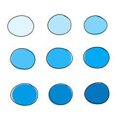 blue circle set vector illustration