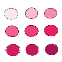 pink circle set vector illustration
