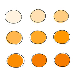 orange circle set vector illustration