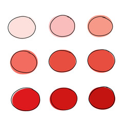 red circle set vector illustration