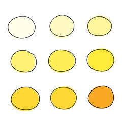 yellow circle set vector illustration
