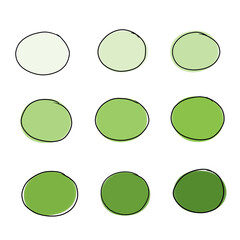green circle set vector illustration