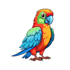 Fototapeta premium Feathered Delight: Charming Parrot Illustration in 2D