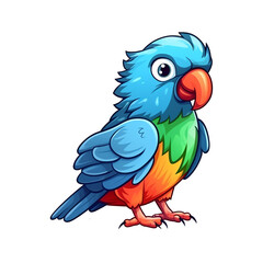 Fototapeta premium Feathered Delight: Charming Parrot Illustration in 2D