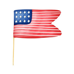 Cut icon flag 4th of July for America independence day.