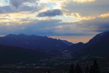 Mesmerizing view of the mountain range of Watzmann in Berchtesgaden Bavaria Germany