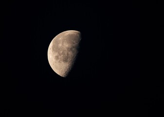 Half moon isolated in a dark background