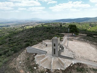 Aerial view of Kibuzim memorial in Israel