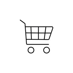 Shopping cart line icon, logo vector