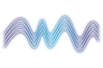 Neon bright lines png. Glowing blue lines on transparent background.