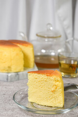 Slice of Cheese Lemoncake Close-up