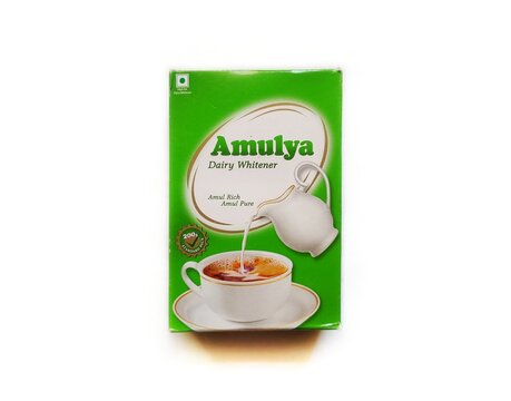 Guwahati, Assam, India - May 15, 2023 : Amulya Dairy whitener pack in isolated background. 