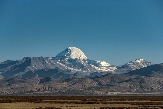 Beautiful shot of the snowy Mount Kailash in Taqin County, Ali Prefecture, Tibet, China