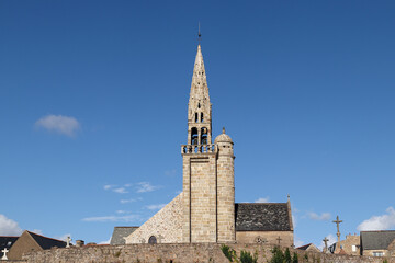Fototapeta na wymiar Church of Saint Michele, Saint-Michel-en-Greve, France
