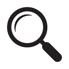 Magnifying glass icon, magnifier or loupe sign.