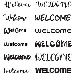 Welcome Font, English letters, Welcome Icon Vector Art, Vectors & Illustrations