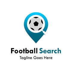 Obraz premium football search design logo template illustration