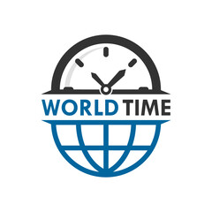 World time design logo template illustration.