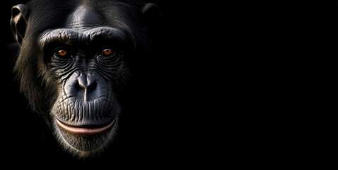 Chimpanzee with copy space  Generative AI
