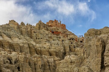 Fototapeta na wymiar Beautiful landscape of rocky formations in Tibet, China