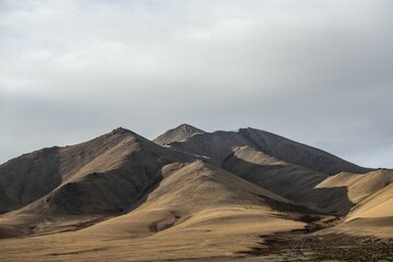 Beautiful landscape of Danxia Landform in Zada County on a sunny day