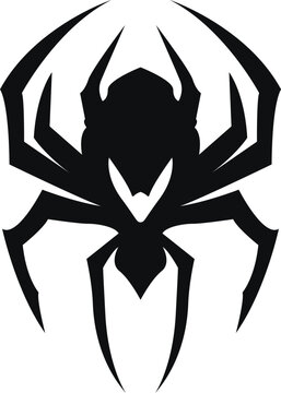Spider Logo design Dangerous Poison Virus technology Bugs icon and spider silhouette, spider tech tattoo and t shirt design