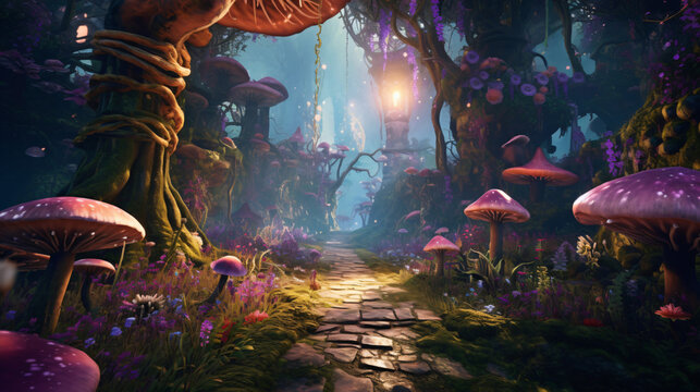 Fairy tale forest. Generative AI